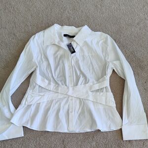 White House Black Market Elegant White Blouse